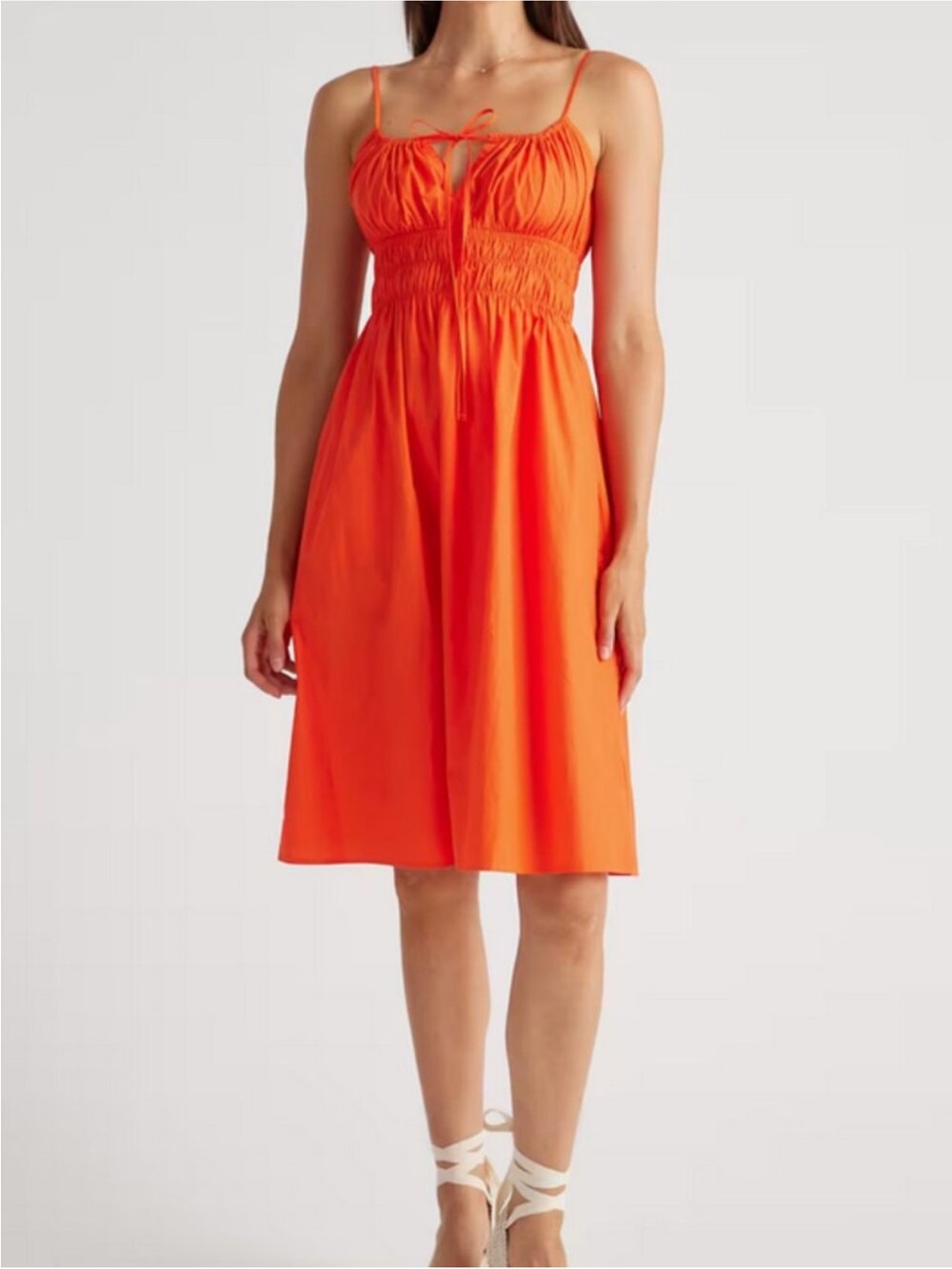 Quince orange keyhole cotton Sundress